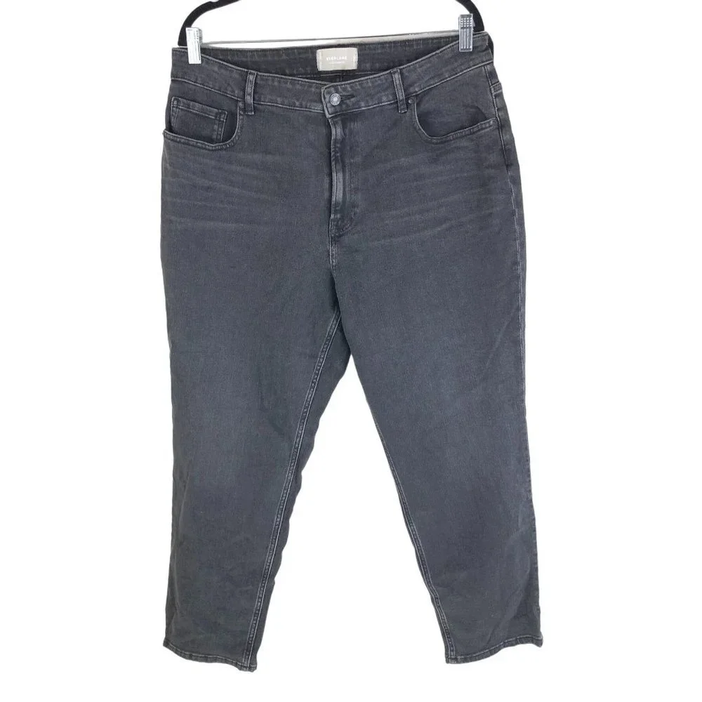 Everlane The Curvy Cheeky Straight Jean Stretch Washed Black Size 34 - Picture 7 of 10